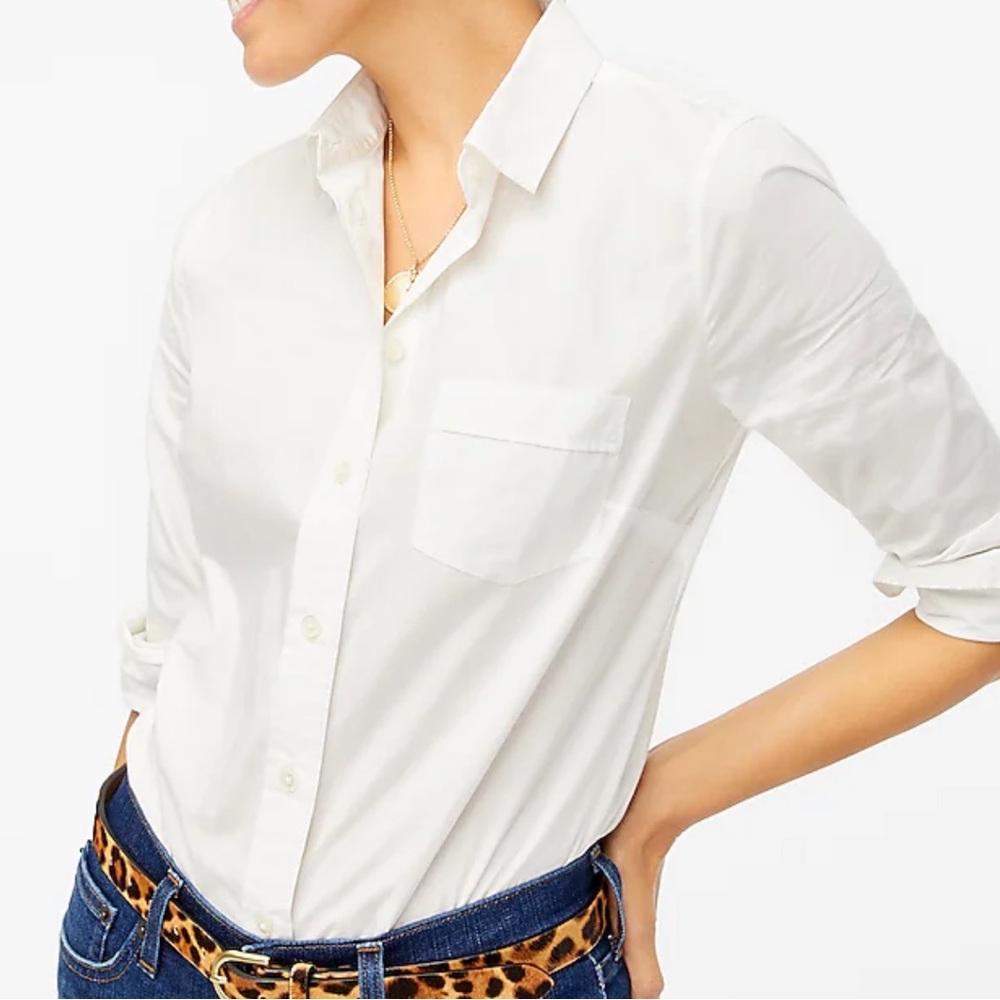 JCrew Factory Button Up White Dress Shirt